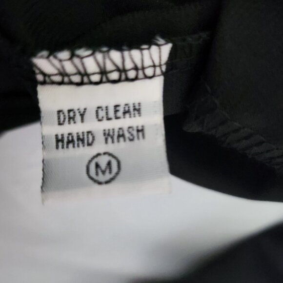 NWOT Shiny Black Blouse with Cascade Ruffle, Med - Picture 9 of 9